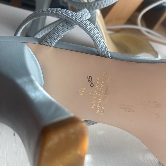 Ann Marino Baby Blue Leather Strap Heal - Picture 5 of 6